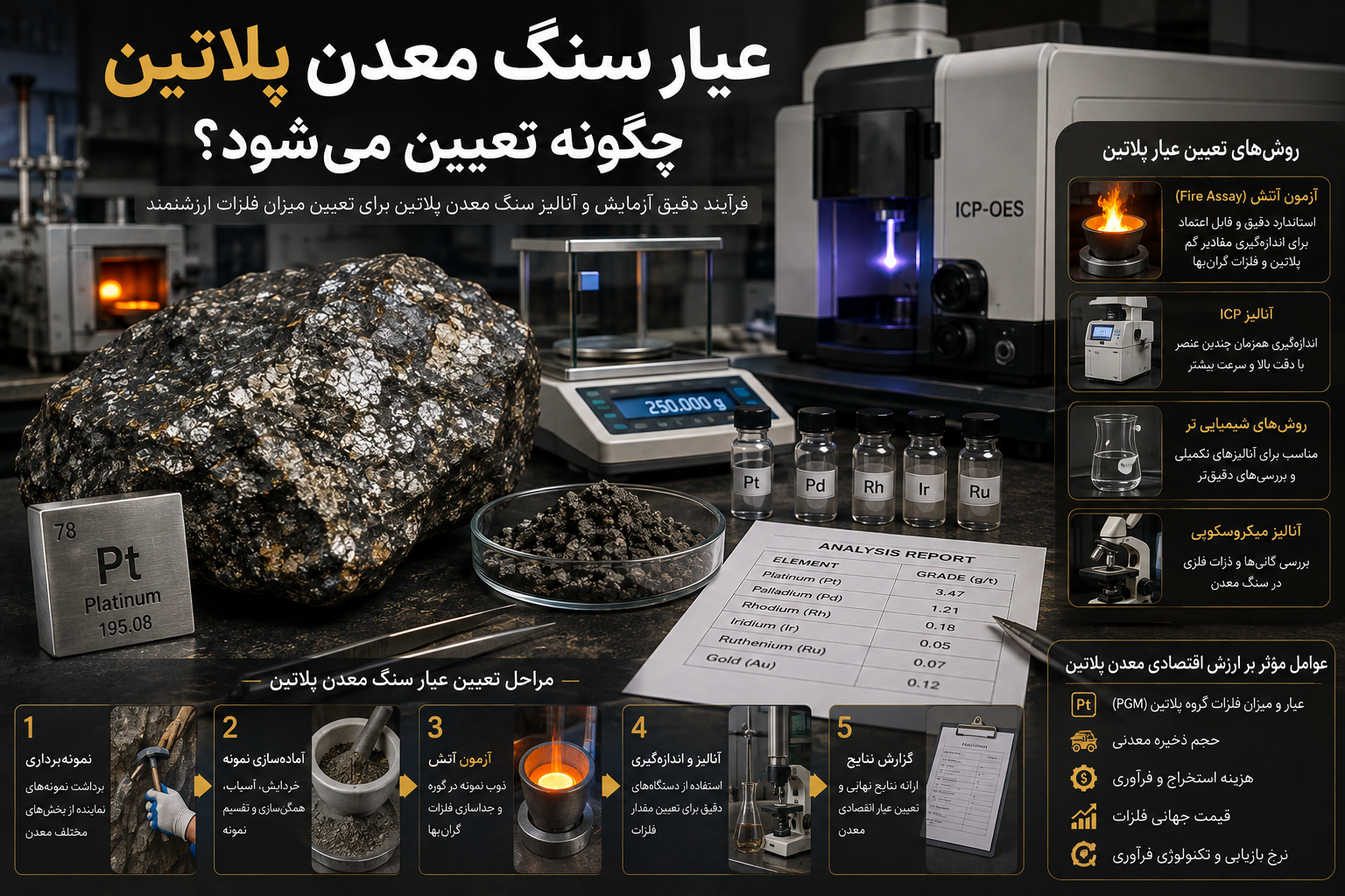 استخراج پلاتین از کانسنگ سولفیدی؛ از دل سنگ تا فلز استراتژیک