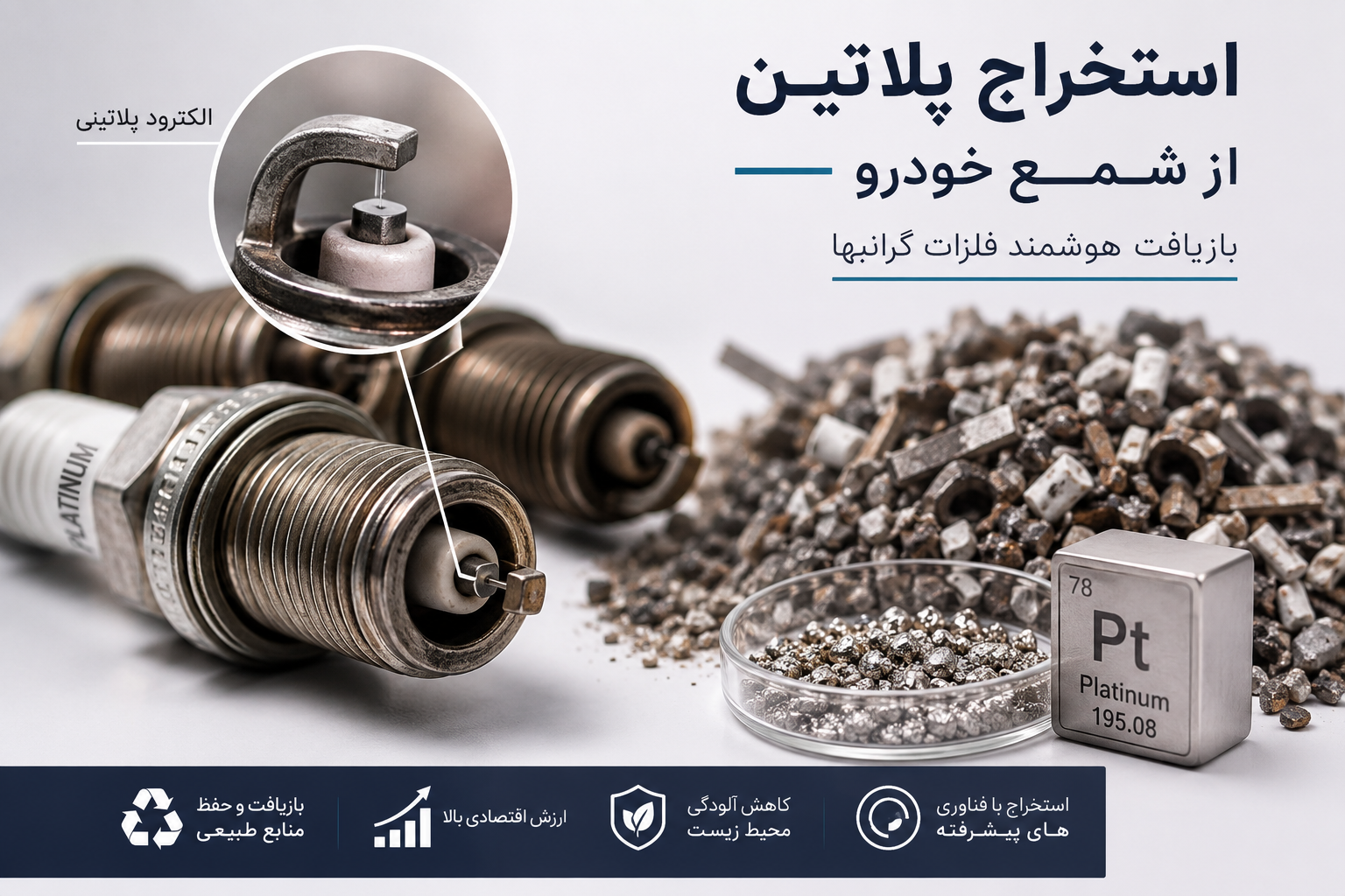 استخراج پلاتین از شمع خودرو